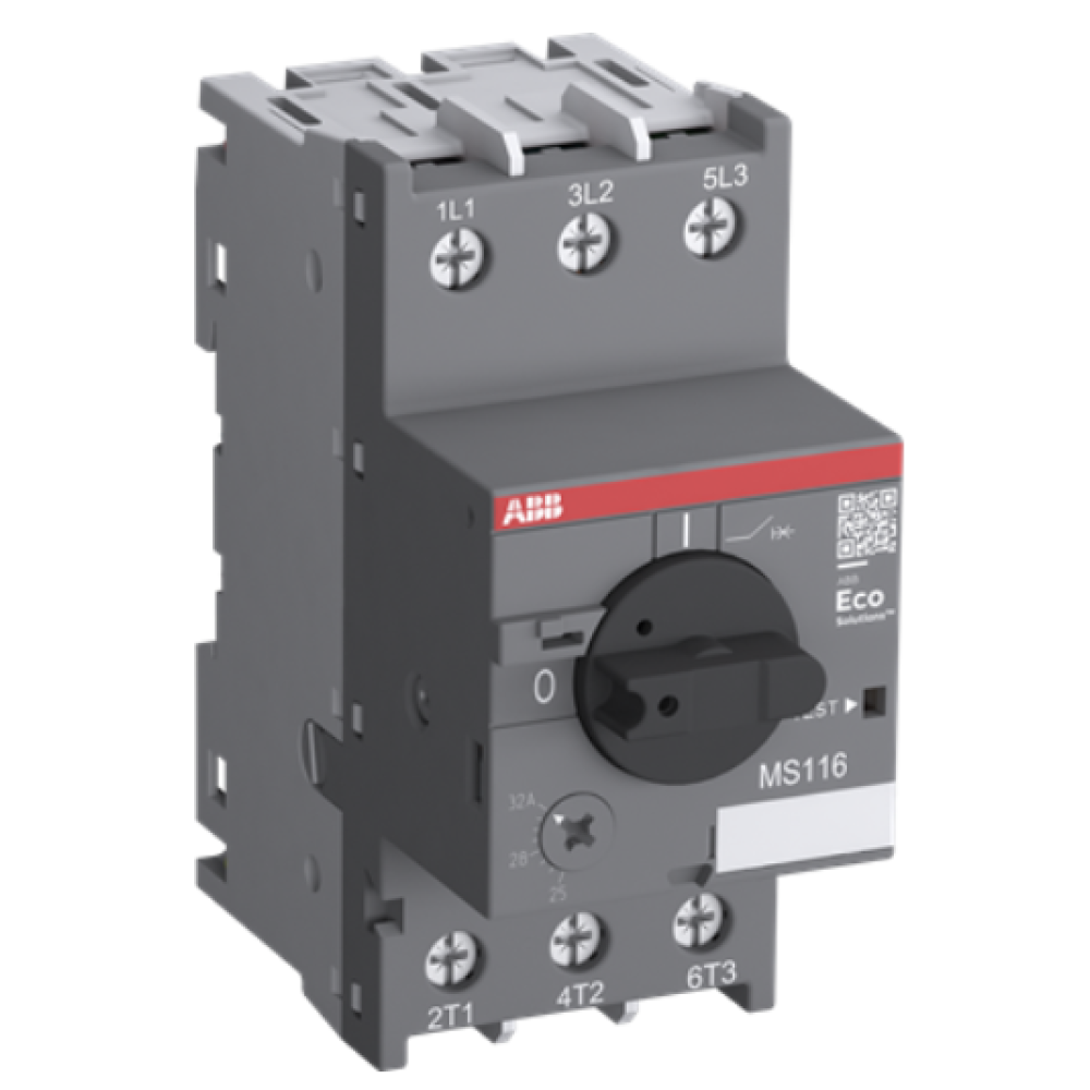 Автоматичний вимикач захисту двигуна ABB MS116 16А - 20А (1SAM250000R1013)