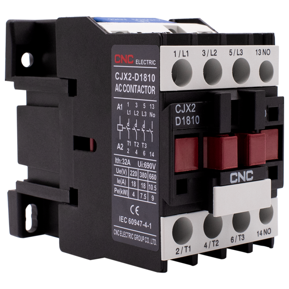 Контактор CNC CJX2-1810 7,5кВт 18А 110В 1NO (Б00029293)