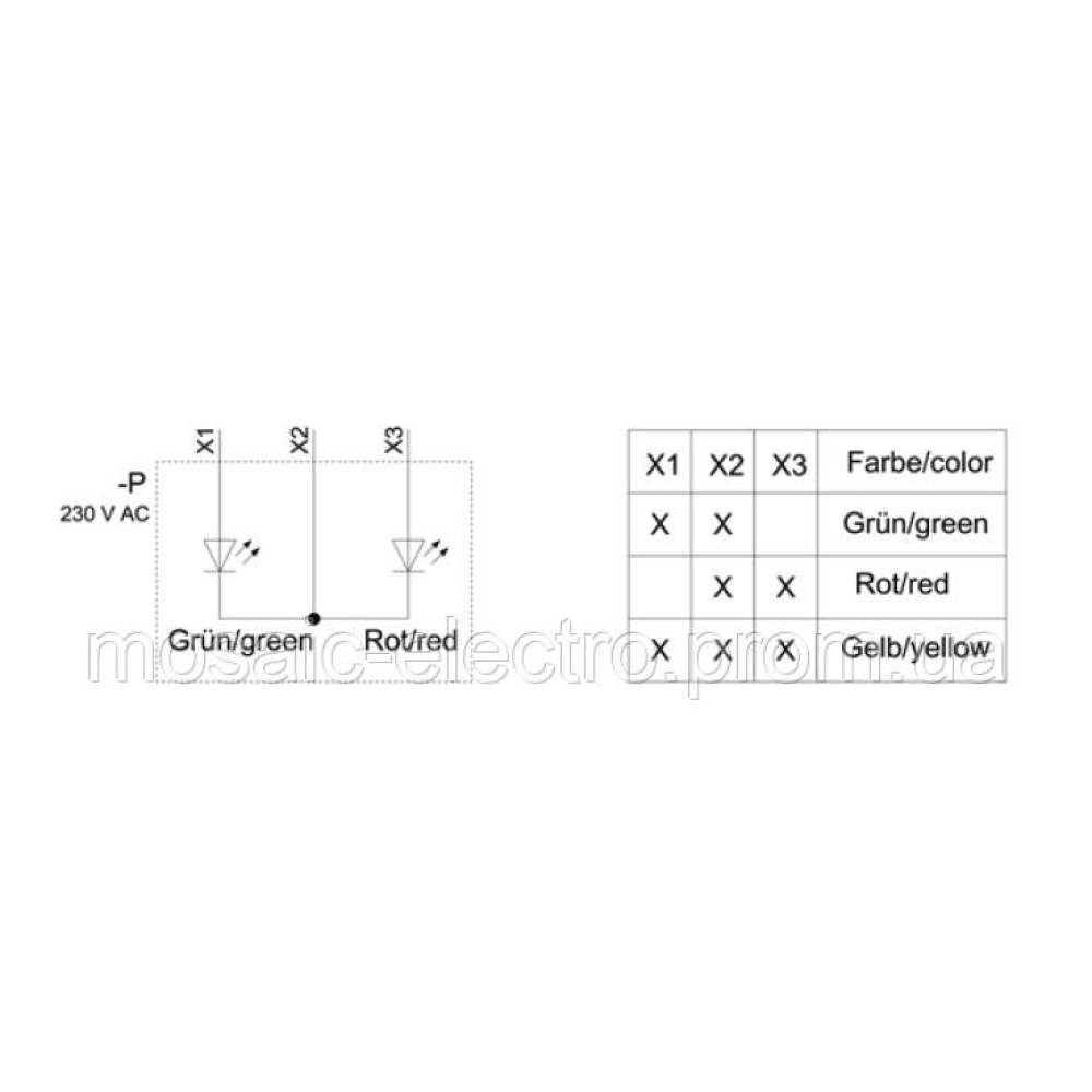 Индикатор 3-х цветный (светофор) 230В АС 22MM 3SU1201-6AF24-1AA0